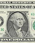 George Washington on one US dollar with sad expression