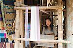 Textile weaving, Luang Prabang, Laos, Indochina, Southeast Asia, Asia