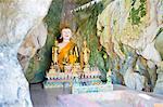 Grand Bouddha à Tham a chanté grottes, Vang Vieng, Laos, Indochine, Asie du sud-est, Asie