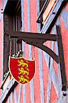 Emblem of Normandy, on a typical Norman house, Honfleur, Calvados, France, Europe