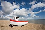 Boat on the beach, Dungeness, Kent, England, United Kingdom, Europe