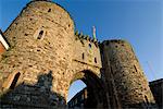 Landgate, Teil der 14. Jh. umgebende Stadtmauer, Rye, East Sussex, England, Vereinigtes Königreich, Europa