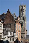 The Belfry by the Market Place, Brugge, UNESCO World Heritage Site, Belgium, Europe