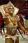 Défilé de carnaval sur le Sambodrome, Rio de Janeiro, au Brésil, en Amérique du Sud