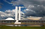 Congresso Nacional (Nationalkongress) entworfen von Oscar Niemeyer, Brasilia, UNESCO Weltkulturerbe, Brasilien, Südamerika