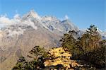 Pic taillandier, Parc National de Sagarmatha, patrimoine mondial de l'UNESCO, le District de Solukhumbu, Sagarmatha, région de l'est (Purwanchal), Népal, Himalaya, Asie