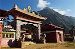 Monastère de Dingboche, Parc National de Sagarmatha, patrimoine mondial de l'UNESCO, le District de Solukhumbu, Sagarmatha, région de l'est (Purwanchal), Népal, Himalaya, Asie