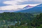 Vue du Mont Rinjani de Senaru, Lombok (Indonésie), l'Asie du sud-est, Asie