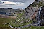 Waterfall in an Alpine basin, San Juan National Forest, Colorado, United States of America, North America