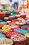 Colourful decorative chopsticks for sale as souvenirs to tourists in Chinatown market, Temple Street, Singapore, Southeast Asia, Asia