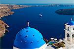 Vue de Imerovigli donnant sur l'océan, Santorin, Cyclades, îles grecques, Grèce, Europe