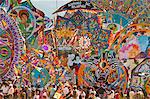 Day Of The Dead kites (barriletes) ceremony in cemetery of Sumpango, Guatemala, Central America