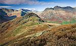 Berg-Aussicht in Richtung Side Pike und auf die Langdale Pikes, Lake District-Nationalpark, Cumbria, England, Vereinigtes Königreich, Europa suchen