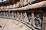 Some of the 64 yoginis in the 9th century hypaethral Yogini Temple, worshipped for assisting goddess Durga, Hirapur, Orissa, India, Asia