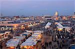 Restaurant stalls, Djemaa el Fna, Marrakech, Morocco, North Africa, Africa