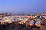 Stands de nourriture, Djemaa el Fna, Marrakech, Maroc, Afrique du Nord, Afrique