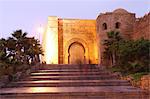 Gate and walls of the Oudaya Kasbah, Rabat, Morocco, North Africa, Africa