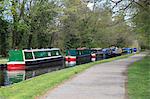 Étroites bateaux, Canal de Pontcysyllte, Site du patrimoine mondial de l'UNESCO, Llangollen, vallée de la Dee, Denbighshire, Galles du Nord, au pays de Galles, Royaume-Uni, Europe