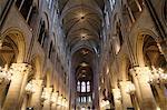 Nef, la cathédrale Notre-Dame de Paris, Paris, France, Europe