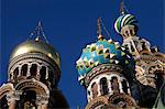 Onion domes, Church of the Saviour on Spilled Blood (Church of Resurrection), UNESCO World Heritage Site, St. Petersburg, Russia, Europe