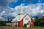 Petite église sur la côte est de la Grande Terre, Nouvelle Calédonie, Mélanésie, Pacifique Sud, Pacifique