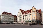 Buildings on Town Hall Square (Raekoja Plats), UNESCO World Heritage Site, Tallinn, Estonia, Europe