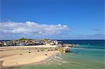 Sommer Sonne auf den alten Hafen, St. Ives, Cornwall, England, Vereinigtes Königreich, Europa