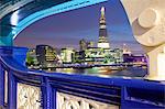 The Shard from Tower Bridge at dusk, London, England, United Kingdom, Europe