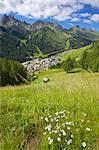 Vue sur la ville, Arabba, Province de Belluno, Trento, Dolomites, Italie, Europe