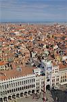 View from Campanile, Piazza San Marco, Venice, UNESCO World Heritage Site, Veneto, Italy, Europe