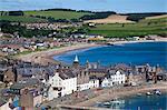 Stonehaven Bay and Quayside from Harbour View, Stonehaven, Aberdeenshire, Scotland, United Kingdom, Europe