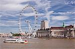 The River Thames with the London Eye, London, England, United Kingdom, Europe