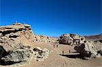 Formation rocheuse dans le Eduardo Avaroa réserve nationale de faune andine, hautes terres du Sud-Ouest, en Bolivie, en Amérique du Sud