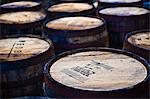 Jura whisky distillery barrel storage, Jura Island, Inner Hebrides, Scotland, United Kingdom, Europe