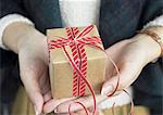 Hands holding a gift box