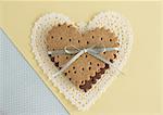 Heart-shaped cookies tied with a ribbon