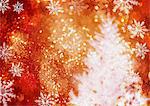 Christmas tree and snow crystals, CG