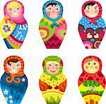 vector illustration of a matryoshka set