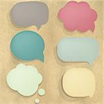 Color Cardboard Structure Speech Bubble, Vector Illustration