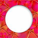 Pink Frangipani Shere, Isolated On White Background, Vector Illustration