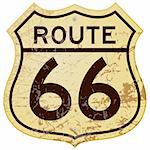 Vintage roadsign illustration full of rust and scratches