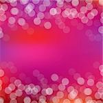 Pink Card With Bokeh And Blur, Vector Illustration