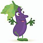 Eggplant cartoon character vector illustration