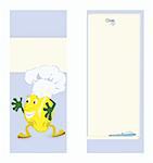 Lemon cartoon character card template vector illustration