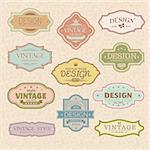 set of vintage retro frames vector illustration