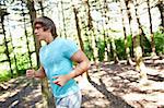 Running young man in the park