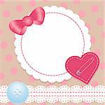 Birthday card with heart,lace and bow. Contains a gradient mesh.. Also available as a Vector in Adobe illustrator EPS format, compressed in a zip file. The vector version be scaled to any size without loss of quality.