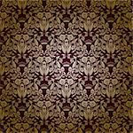 Damask seamless floral pattern. Royal wallpaper. Flowers on a dark background. EPS 10