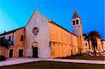 Illuminated Church of Saint Dominic in Trogir at Night, Croatia