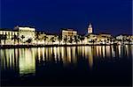 Panorama of Old Town of Split at Night, Croatia